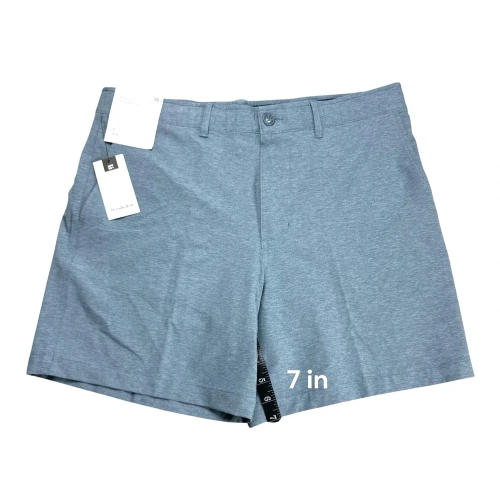 Goodfellow & Co Mens W36 Blue Hybrid Swim Shorts Trunks NWT 7 In Inseam UPF 50+